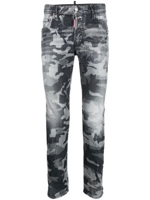 Dsquared2 camouflage-print bootcut jeans - Grey