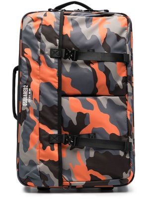 Dsquared2 camouflage-print luggage bag - Orange