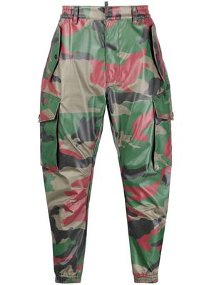 DSQUARED2 camouflage-print tapered cargo trousers - Green