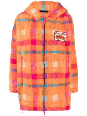 Dsquared2 Camping Crew check teddy hooded jacket - Orange