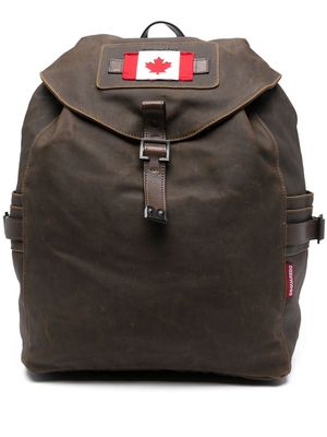 DSQUARED2 Canadian Flag cotton-blend backpack - Brown