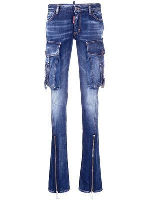 Dsquared2 cargo flared jeans - Blue