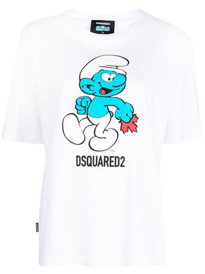 Dsquared2 cartoon-print cotton T-shirt - White