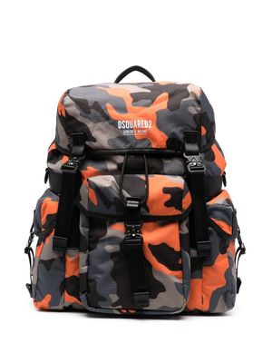 Dsquared2 Ceresio 9 camouflage-print backpack - Orange