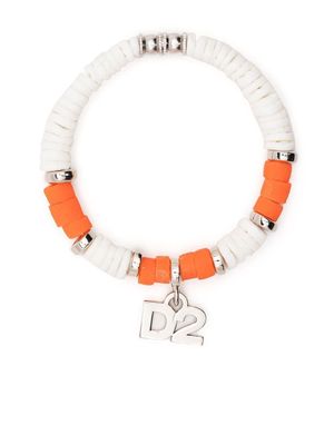 Dsquared2 charm-detail beaded bracelet - White