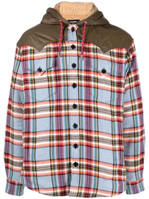 Dsquared2 check-pattern hooded shirt jacket - Blue