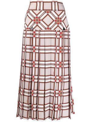 Dsquared2 check-pattern pleated skirt - Neutrals