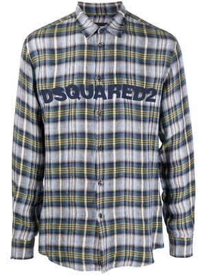 Dsquared2 checked branded shirt - Blue