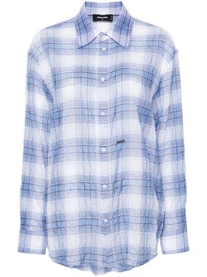 Dsquared2 checked crinkled shirt - Blue