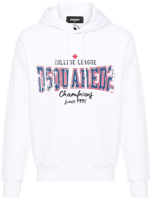 Dsquared2 College League cotton hoodie - White