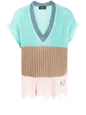 Dsquared2 colour-block cotton knitted vest - Green
