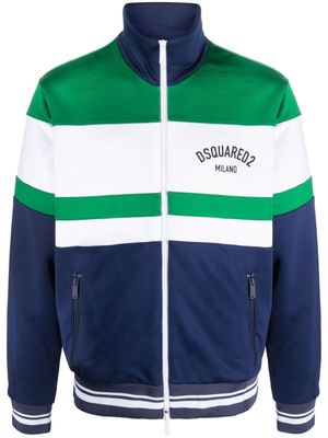 Dsquared2 colour-block logo-print bomber jacket - Green