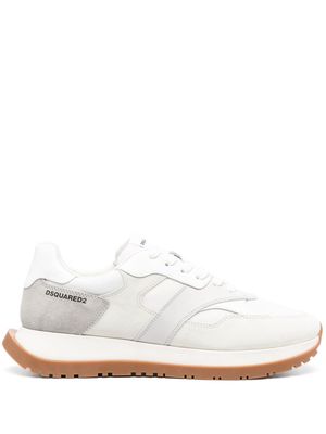Dsquared2 colour-block panelled leather sneakers - White
