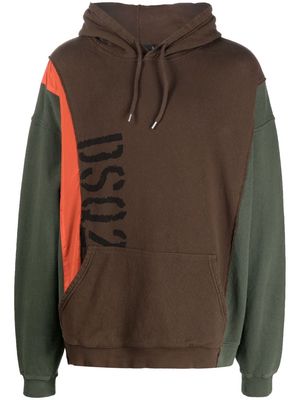 Dsquared2 colour-blocked logo-print hoodie - Brown