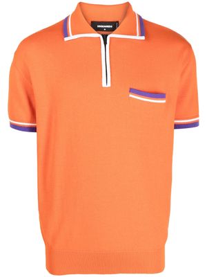 Dsquared2 contrast-border polo shirt - Orange