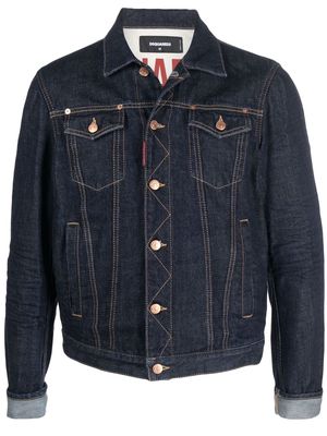 Dsquared2 contrast-stitch denim jacket - Blue