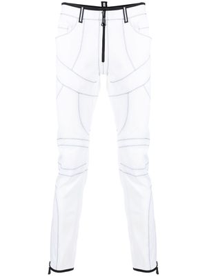 Dsquared2 contrast-stitch tapered trousers - White