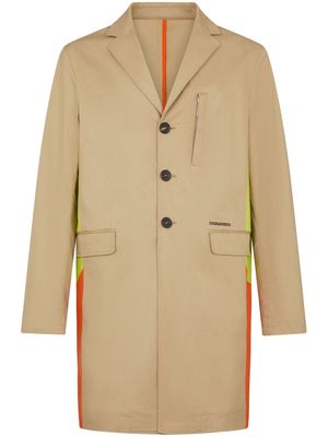 Dsquared2 contrasting-panels single-breasted coat - Neutrals