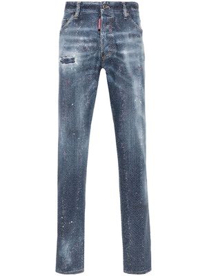 Dsquared2 Cool Guy studded mid-rise slim jeans - Blue
