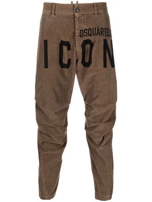Dsquared2 corduroy logo-print trousers - Brown