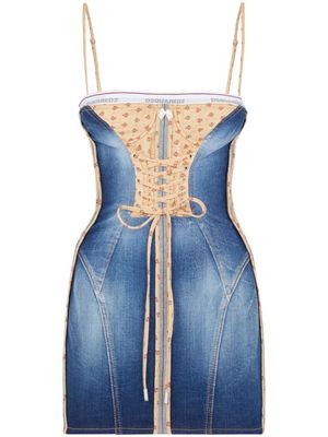Dsquared2 corset-style denim minidress - Blue