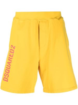 Dsquared2 cotton logo print shorts - Yellow