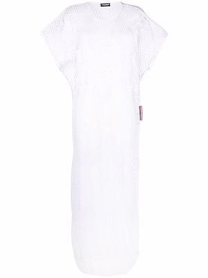 Dsquared2 cotton-mesh long dress - White