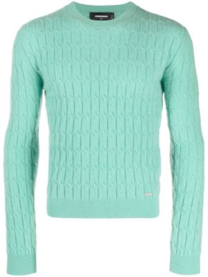 Dsquared2 crew-neck cable-knit jumper - Green