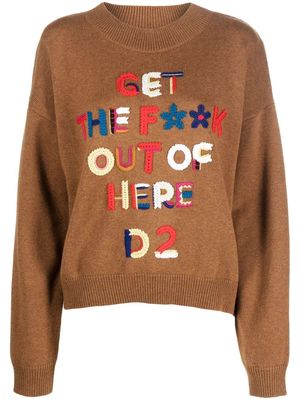 Dsquared2 crochet-embellished jumper - Brown