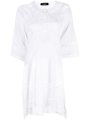 Dsquared2 crochet-inserts cotton dress - White
