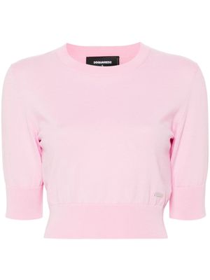 Dsquared2 cropped fine-knit top - Pink