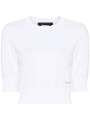 Dsquared2 cropped fine-knit top - White