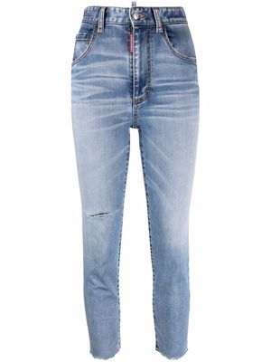 Dsquared2 cropped high-waisted jeans - Blue