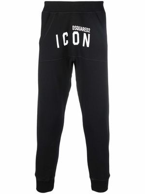 Dsquared2 cropped Icon-print track pants - Black