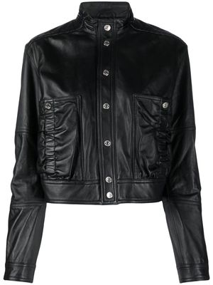 Dsquared2 cropped leather jacket - Black