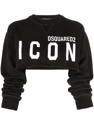 Dsquared2 cropped logo-print sweatshirt - Black