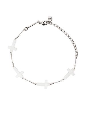 Dsquared2 cross-charm chain bracelet - White