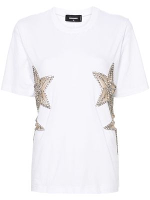 Dsquared2 crystal-embellished cotton T-shirt - White