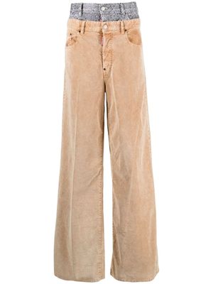 Dsquared2 crystal-embellished double-layer trousers - Brown