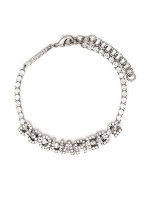 Dsquared2 crystal-embellished logo bracelet - Silver