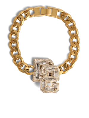 Dsquared2 crystal-embellished logo necklace - Gold
