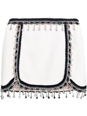 Dsquared2 crystal-embellished mini skirt - White