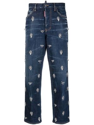 Dsquared2 Crystal Flies high-rise cropped jeans - Blue