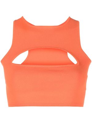 Dsquared2 cut-out knitted cropped top - Orange