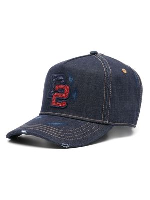 Dsquared2 D2 College denim baseball cap - Blue