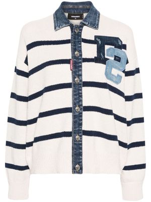 Dsquared2 D2 College ribbed-knit cardigan - White