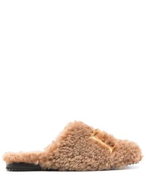 Dsquared2 D2 Statement shearling slippers - Neutrals