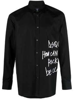 Dsquared2 Dan Graffiti cotton shirt - Black