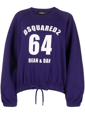 Dsquared2 Dean & Dan cotton drawstring sweatshirt - Purple