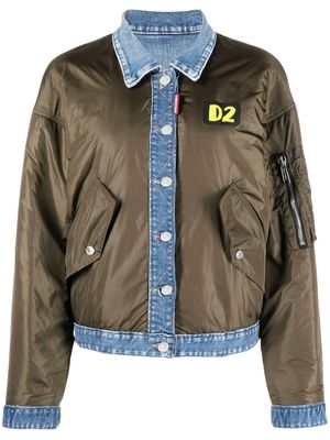 Dsquared2 denim-trimmed bomber jacket - Green